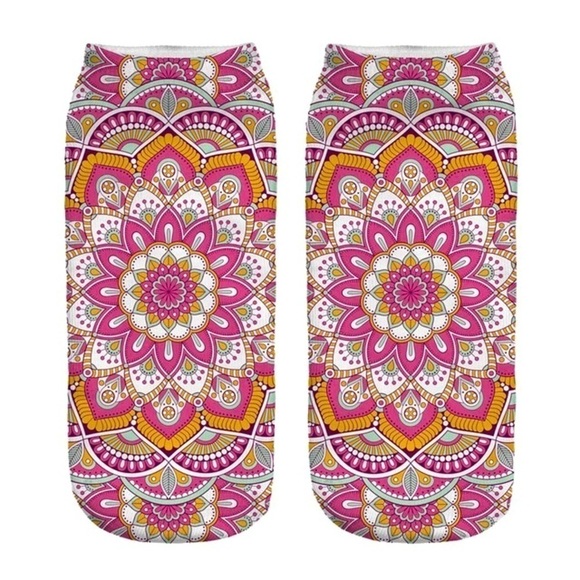 Accessories - Colorful Mandala Bohemian Ankle Socks